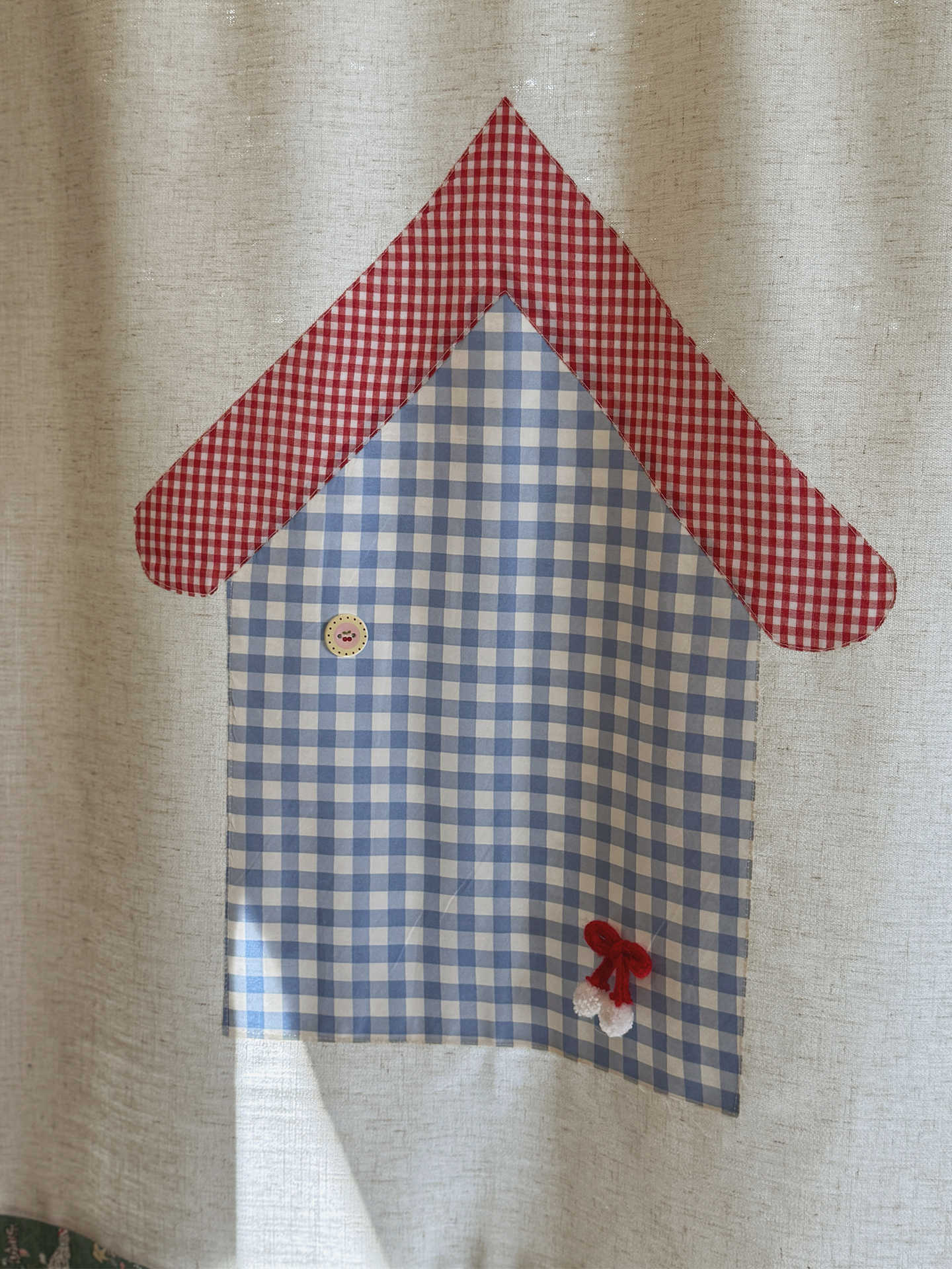 Commercial Window Printing - VIKAMA Gingham Küçük Ev Noren Kapı