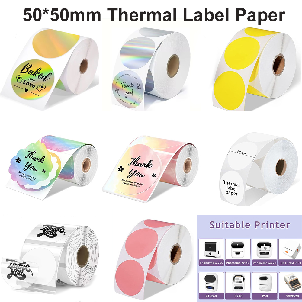 Commercial Printing Paper - 1 rulo yuvarlak daire termal kağıt