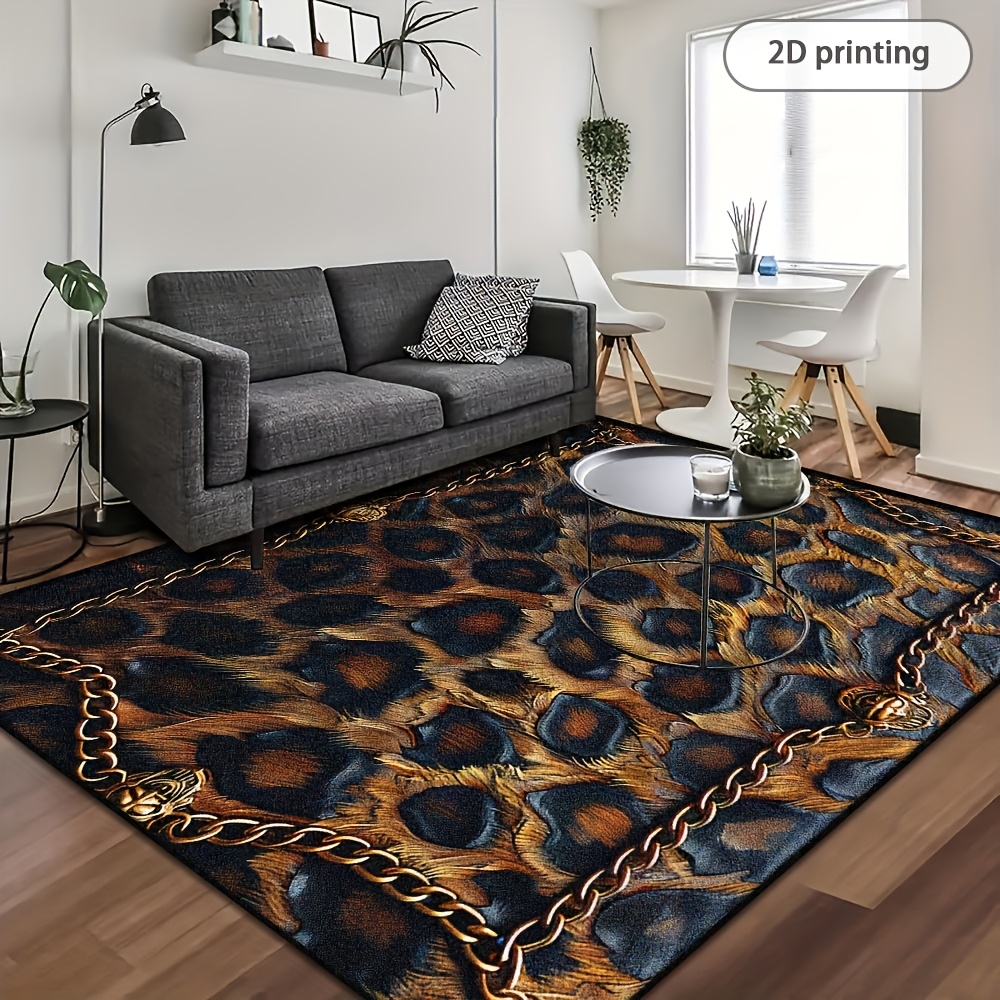 Leopar Desenli Halı, Şık Siyah - Commercial Printing And Design incelemesi ve fiyatı