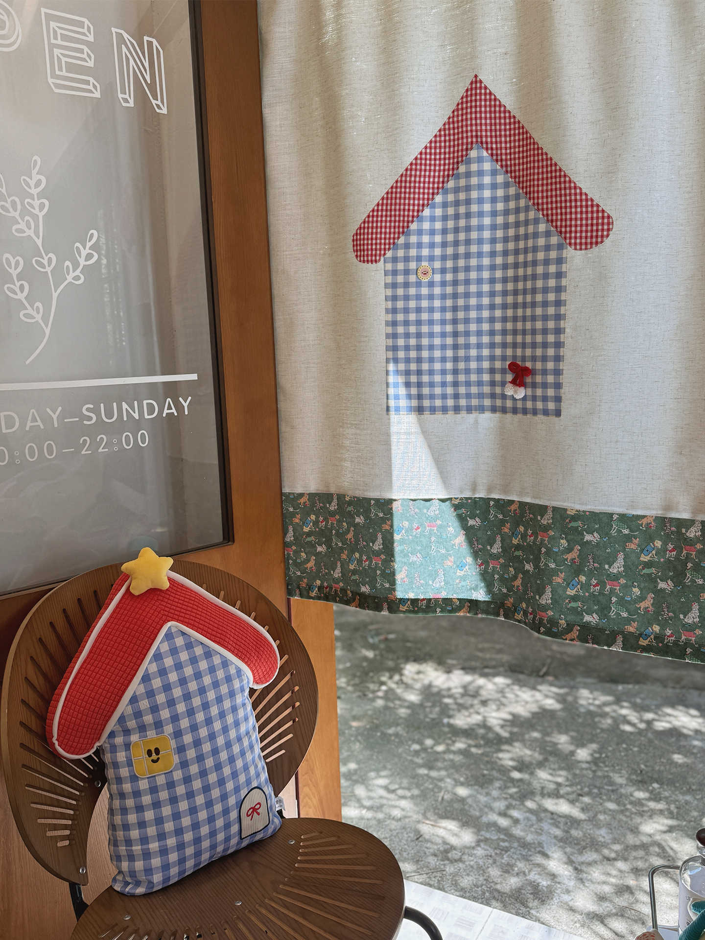 VIKAMA Gingham Küçük Ev Noren  - Commercial Window Printing incelemesi ve fiyatı