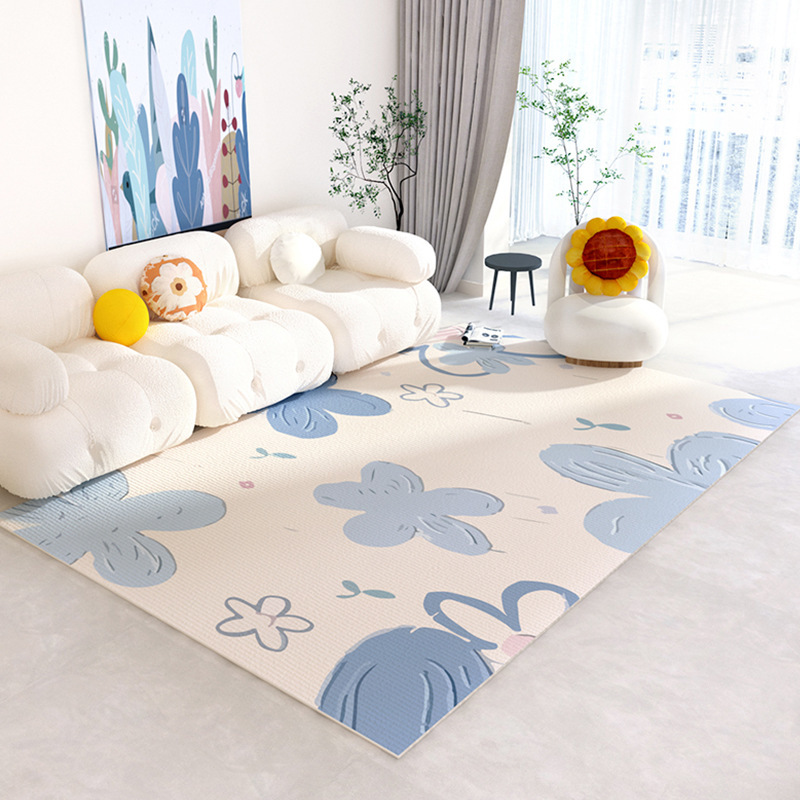 Mavi Çiçek Desenli Halı Taze B - Commercial Printing And Design incelemesi ve fiyatı